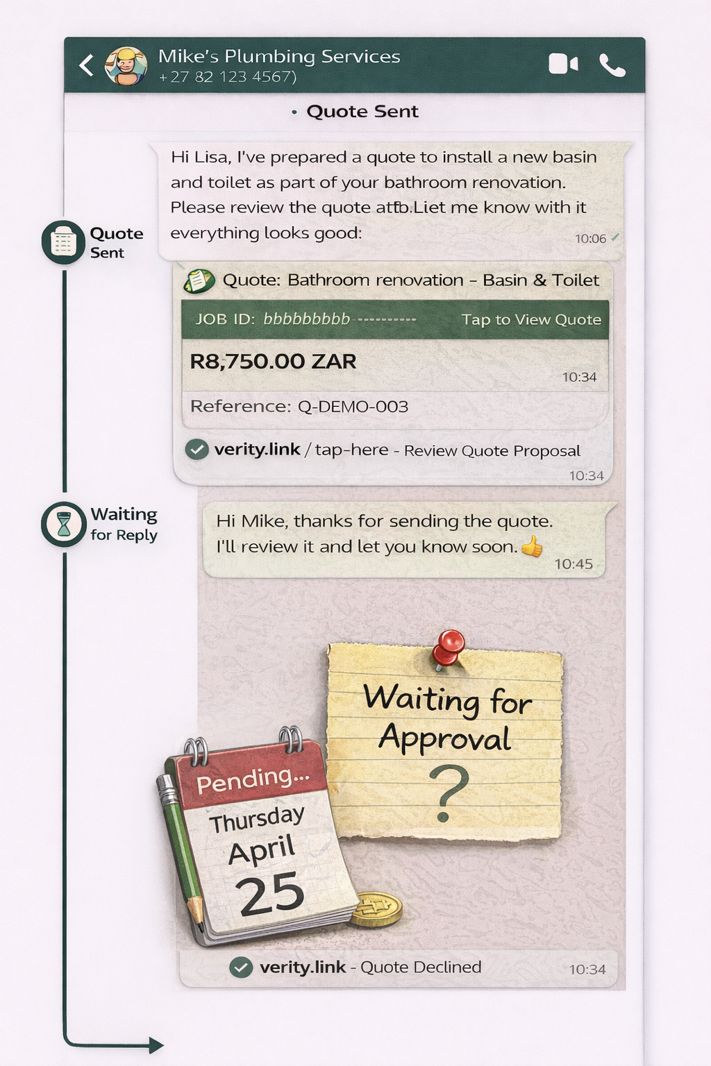 Pending quote status